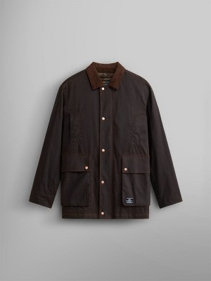 Chamarras Alpha Industries Waxed Algodon Car Coat Hombre Chocolate | 563810-ILM