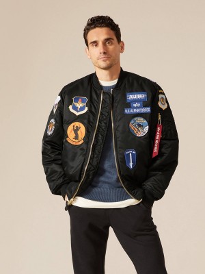 Chaqueta De Bombardero Alpha Industries Ma-1 Squadron Hombre Negros | 468719-LPA