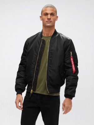 Chaqueta De Bombardero Alpha Industries Ma-1 Slim Fit Hombre Negros | 417896-LTJ