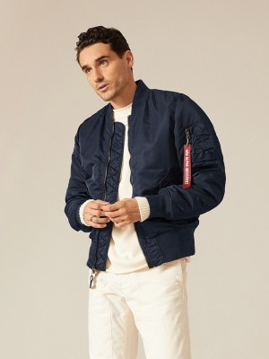 Chaqueta De Bombardero Alpha Industries Ma-1 Battlewash Hombre Azules | 651782-WKS