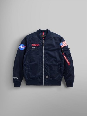 Chaqueta De Bombardero Alpha Industries L-2b Nasa Gen Ii Hombre Azules | 148352-MVF