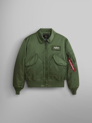 Chaqueta De Bombardero Alpha Industries Cwu 45/P (HERITAGE) Hombre Verde Oliva Verdes | 016437-KCT