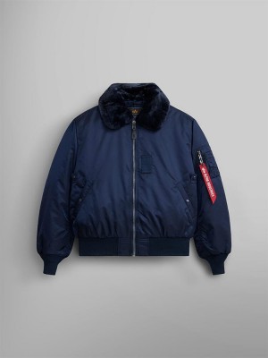 Chaqueta De Bombardero Alpha Industries B-15 (HERITAGE) Hombre Azules | 901723-QZO