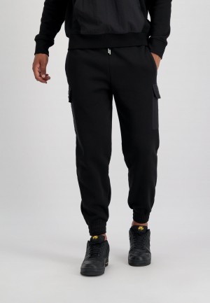 Pantalon Alpha Industries Sweat Nylon Cargo Jogger Hombre Negros | 213568-GWY