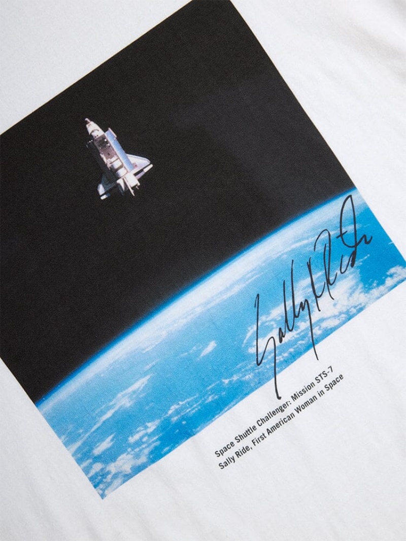 Camiseta Alpha Industries Nasa Sts-7 Space Hombre Blancos | 845601-BLF