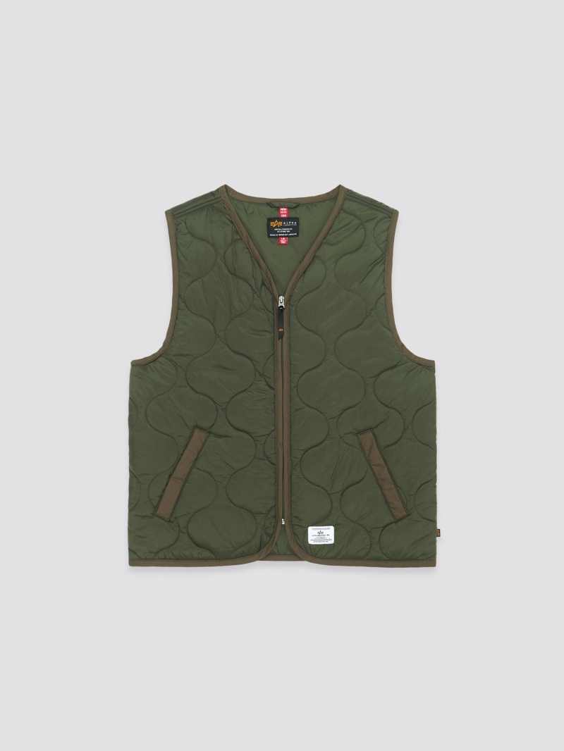 Chamarras Alpha Industries Acolchado Liner Vest Hombre Verdes | 983674-FZT