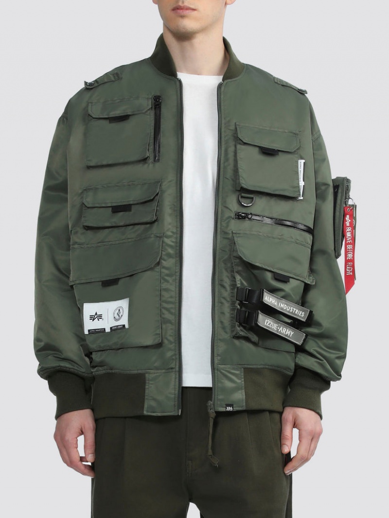 Chamarras Alpha Industries Alpha X Izzue Utility Ma-1 Hombre Verde Oliva | 690527-AVF