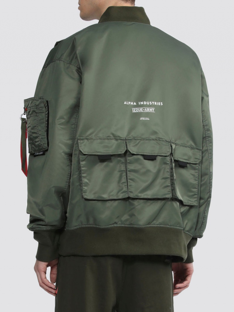 Chamarras Alpha Industries Alpha X Izzue Utility Ma-1 Hombre Verde Oliva | 690527-AVF