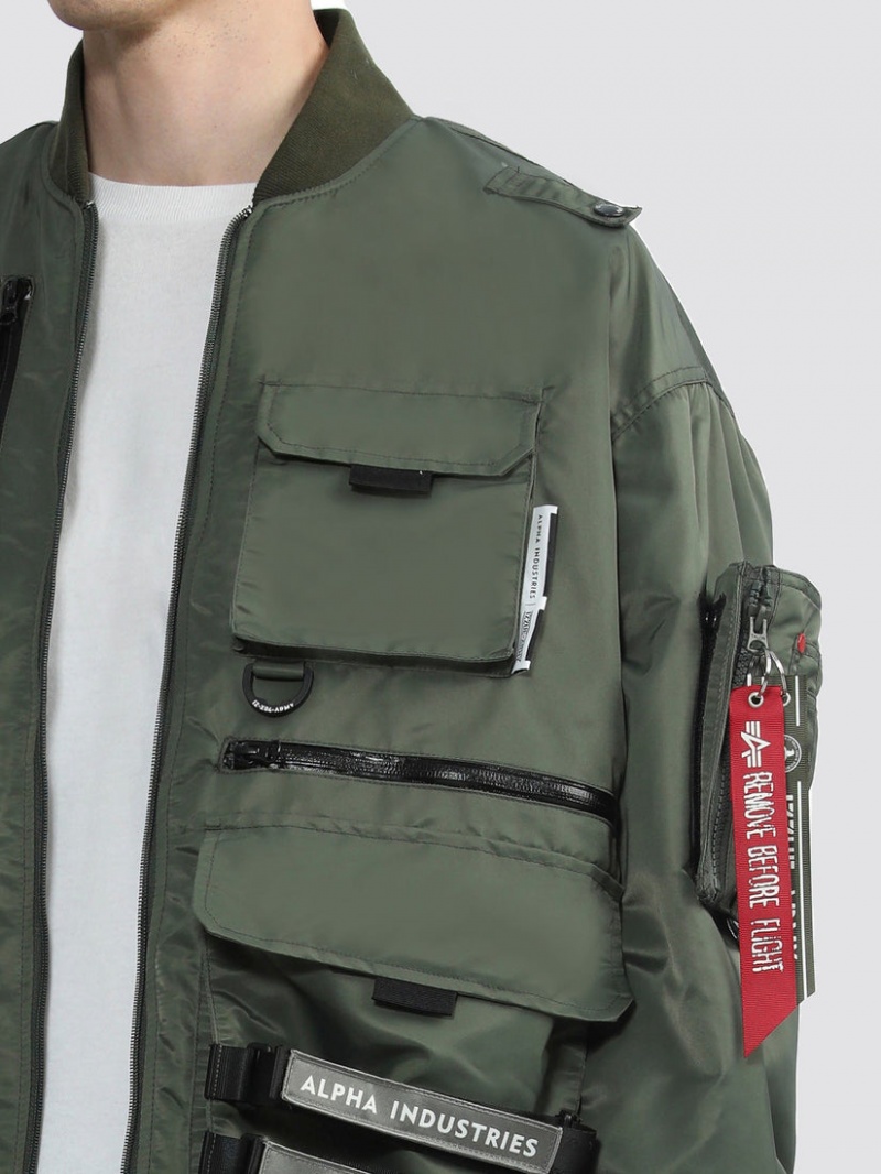 Chamarras Alpha Industries Alpha X Izzue Utility Ma-1 Hombre Verde Oliva | 690527-AVF