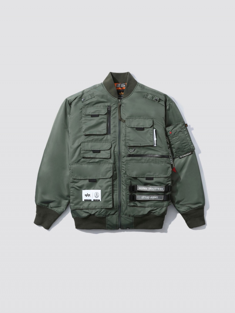 Chamarras Alpha Industries Alpha X Izzue Utility Ma-1 Hombre Verde Oliva | 690527-AVF