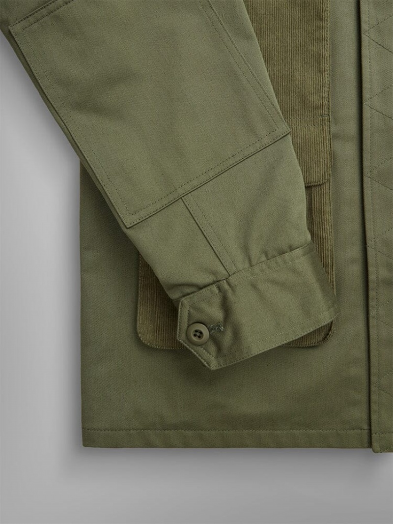 Chamarras Alpha Industries Corduroy Panel Hombre Verdes | 904625-RCY