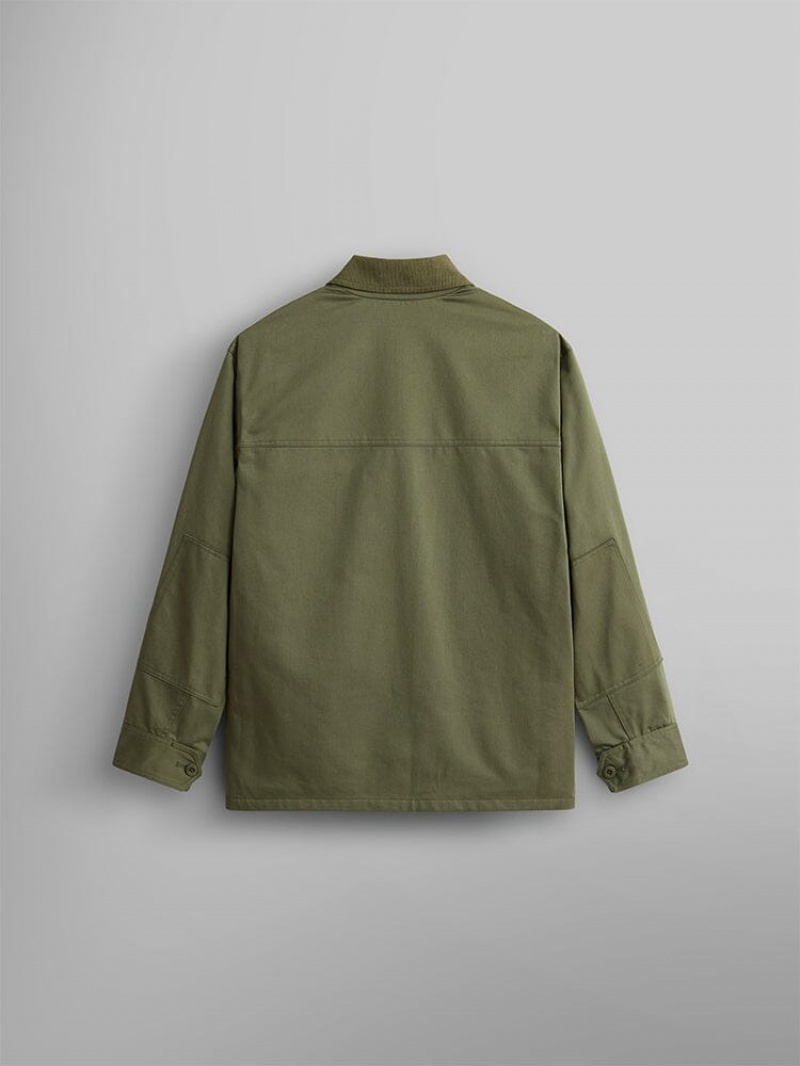 Chamarras Alpha Industries Corduroy Panel Hombre Verdes | 904625-RCY