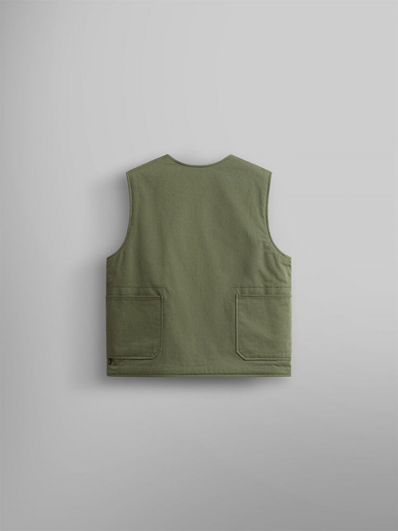 Chamarras Alpha Industries Deck Vest Hombre Verdes | 853269-TDY