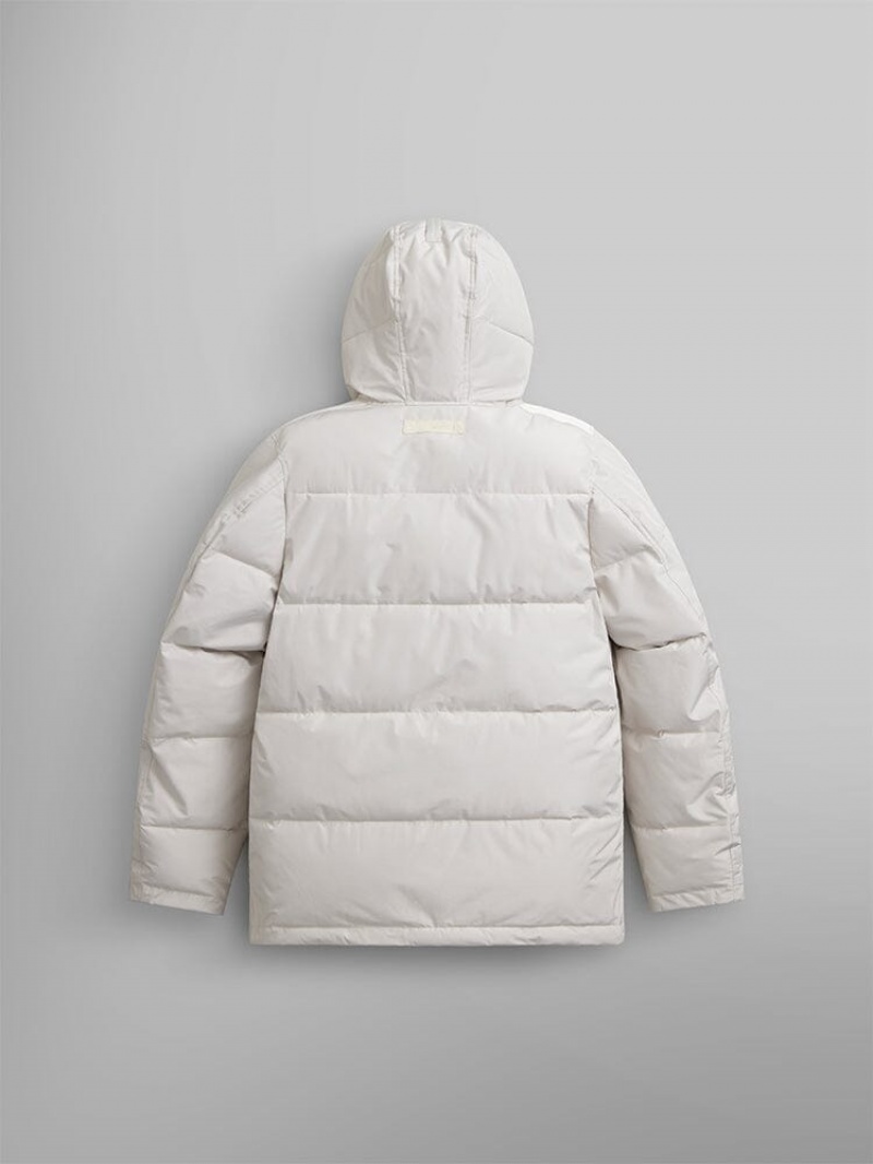 Chamarras Alpha Industries Encapuchado Puffer Hombre Blancos | 497218-MTN