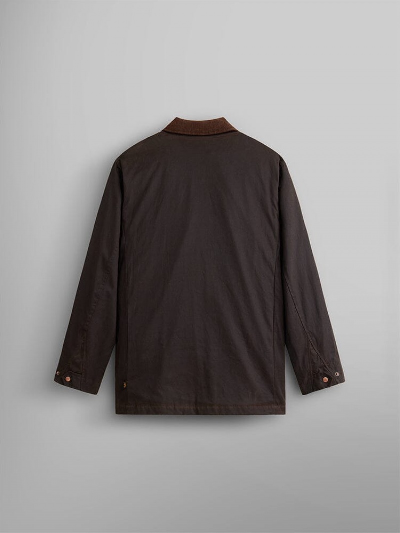 Chamarras Alpha Industries Waxed Algodon Car Coat Hombre Chocolate | 563810-ILM