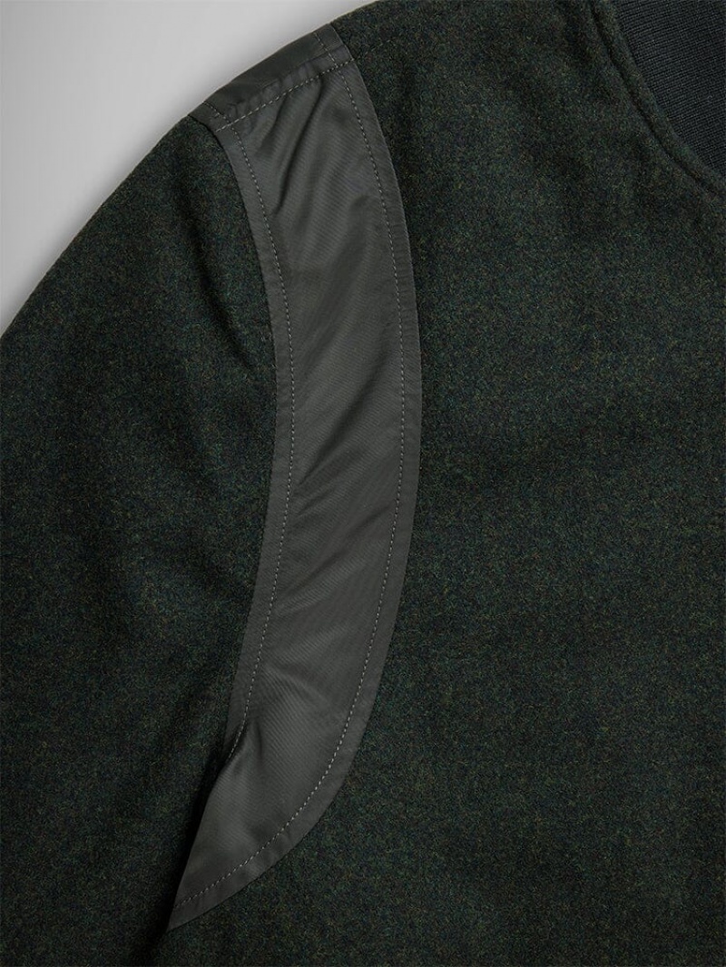 Chaqueta De Bombardero Alpha Industries Lana Varsity Gen Ii Hombre Verdes | 526839-GUQ