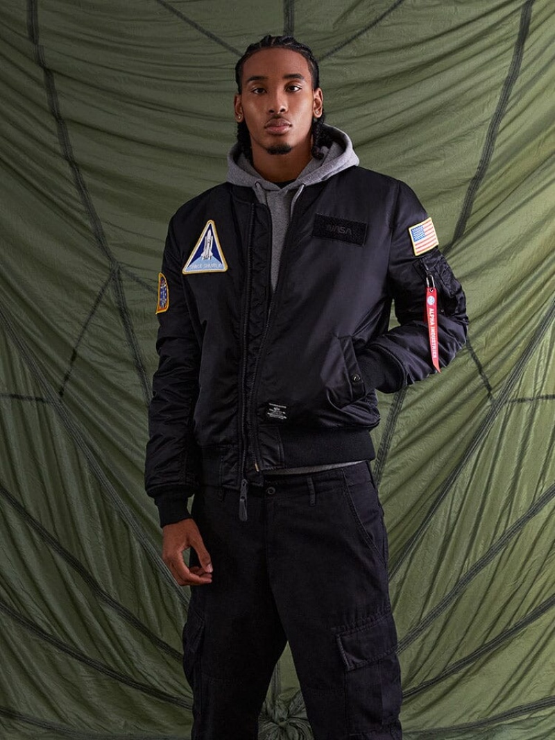 Chaqueta De Bombardero Alpha Industries Nasa Ma-1 Gen Ii Hombre Negros | 254380-UZX