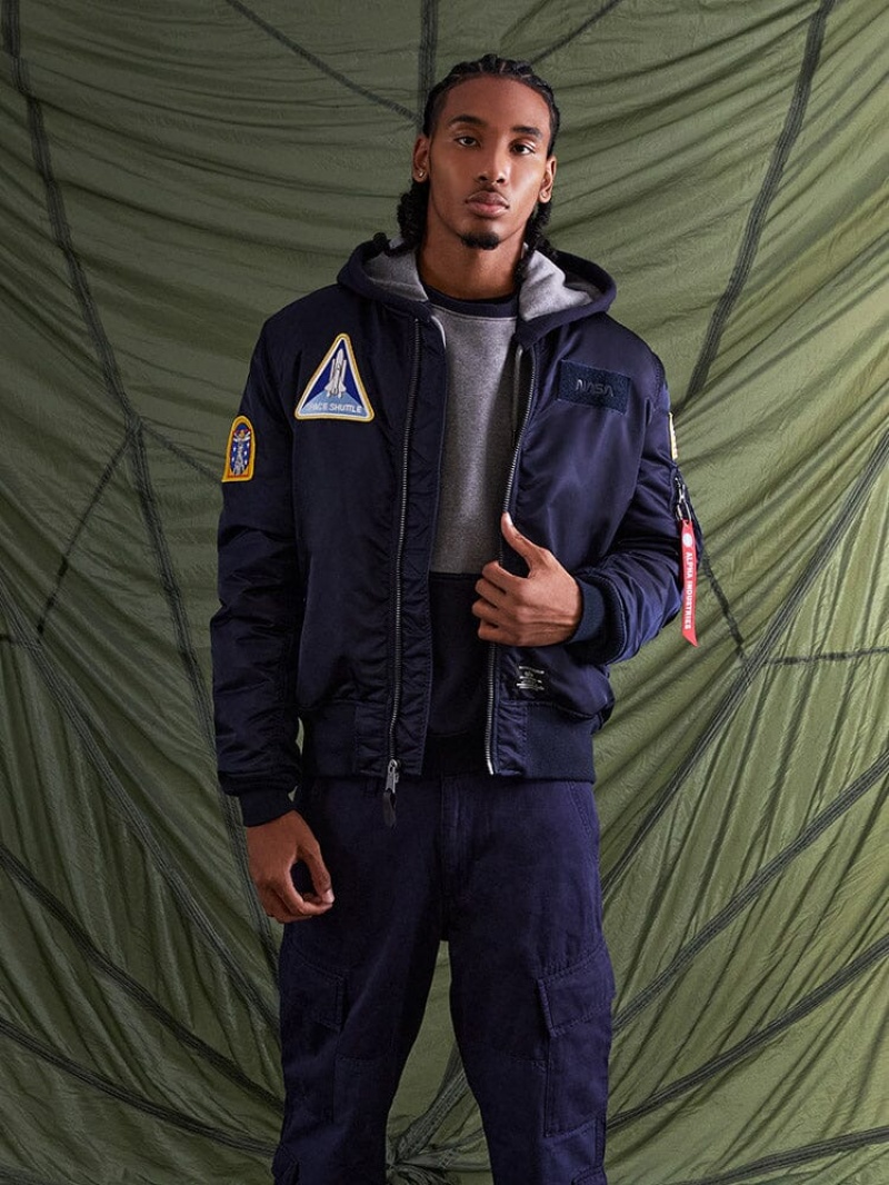 Chaqueta De Bombardero Alpha Industries Nasa Ma-1 Gen Ii Hombre Negros | 254380-UZX