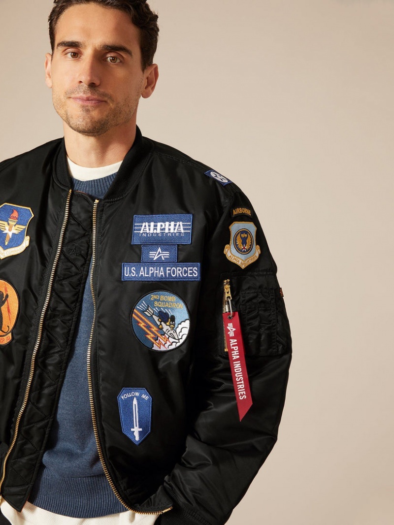 Chaqueta De Bombardero Alpha Industries Ma-1 Squadron Hombre Negros | 468719-LPA