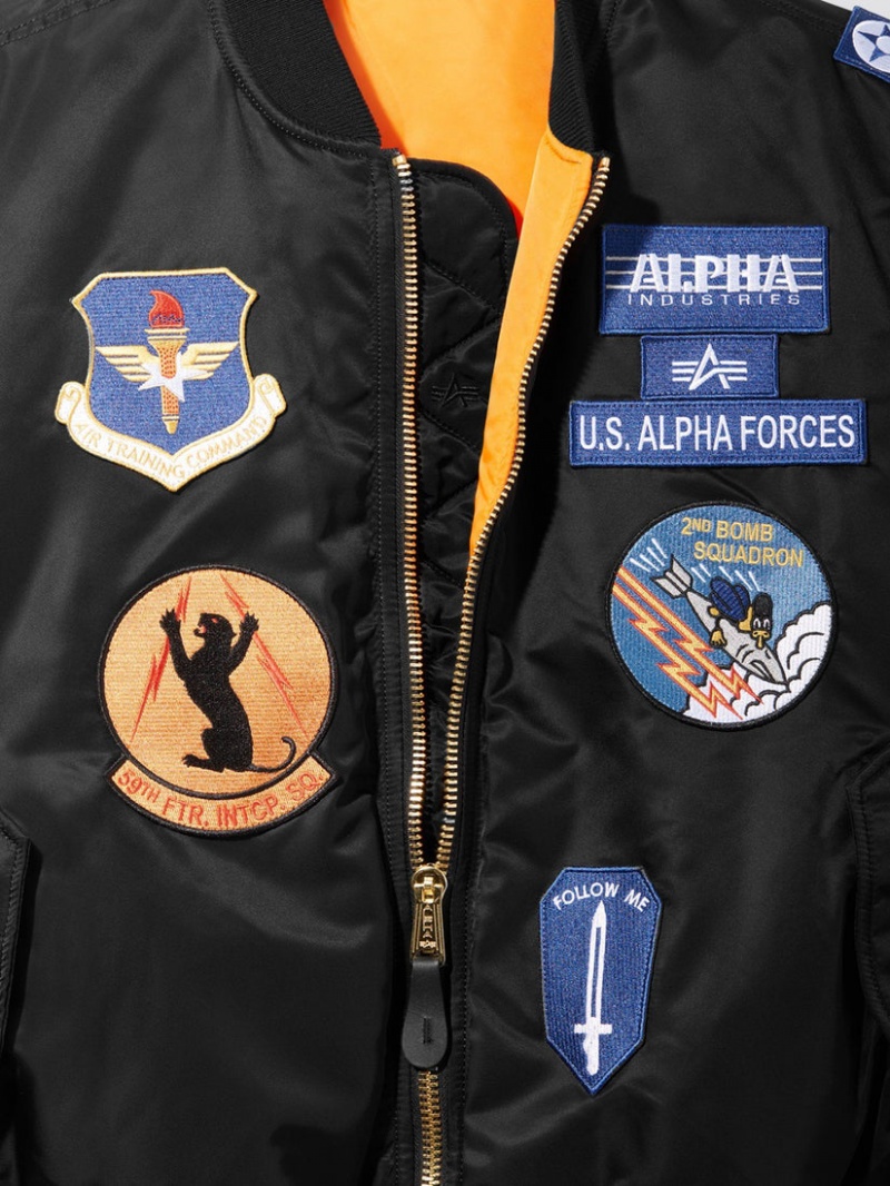 Chaqueta De Bombardero Alpha Industries Ma-1 Squadron Hombre Negros | 468719-LPA