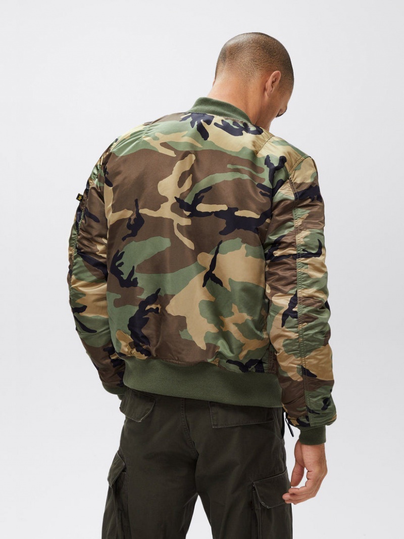 Chaqueta De Bombardero Alpha Industries Ma-1 Slim Fit Hombre Camuflados | 730659-RGF