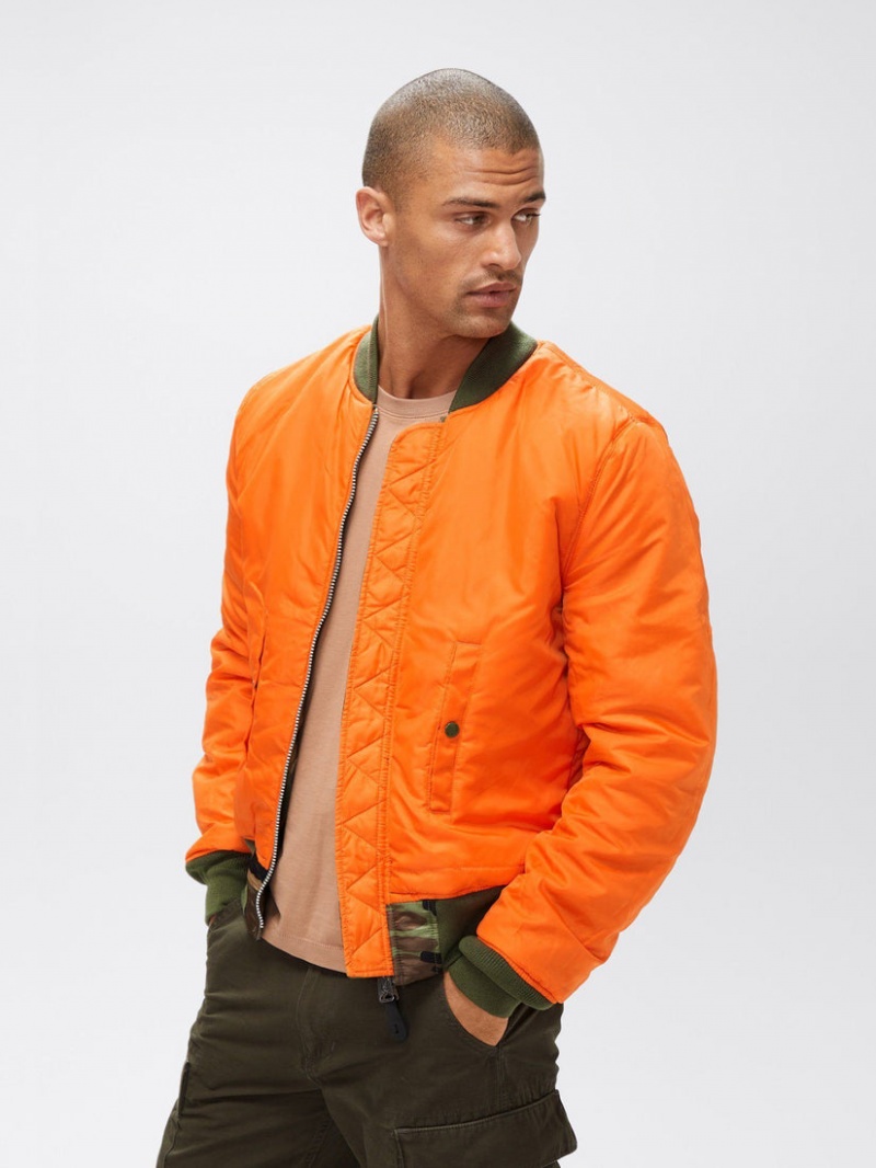 Chaqueta De Bombardero Alpha Industries Ma-1 Slim Fit Hombre Camuflados | 730659-RGF