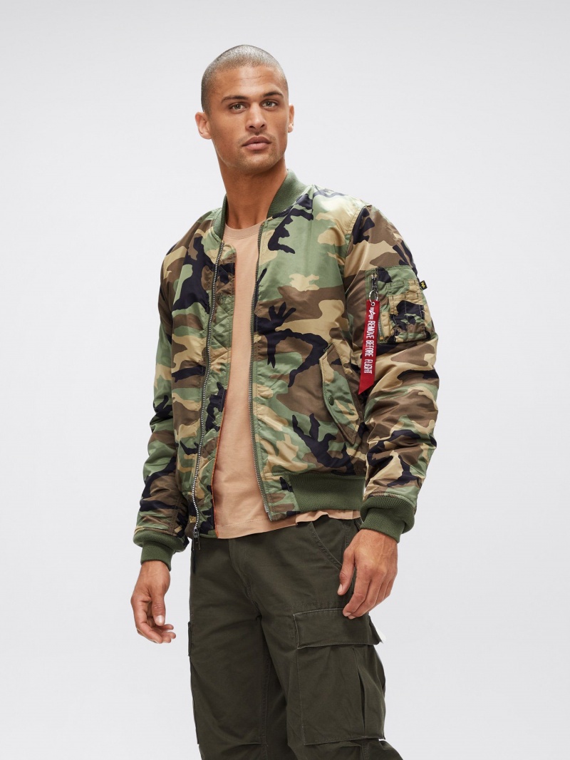 Chaqueta De Bombardero Alpha Industries Ma-1 Slim Fit Hombre Camuflados | 730659-RGF