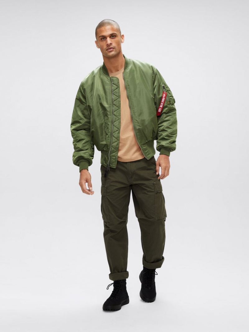 Chaqueta De Bombardero Alpha Industries Ma-1 Blood Chit Hombre Verde Oliva | 169547-NGT