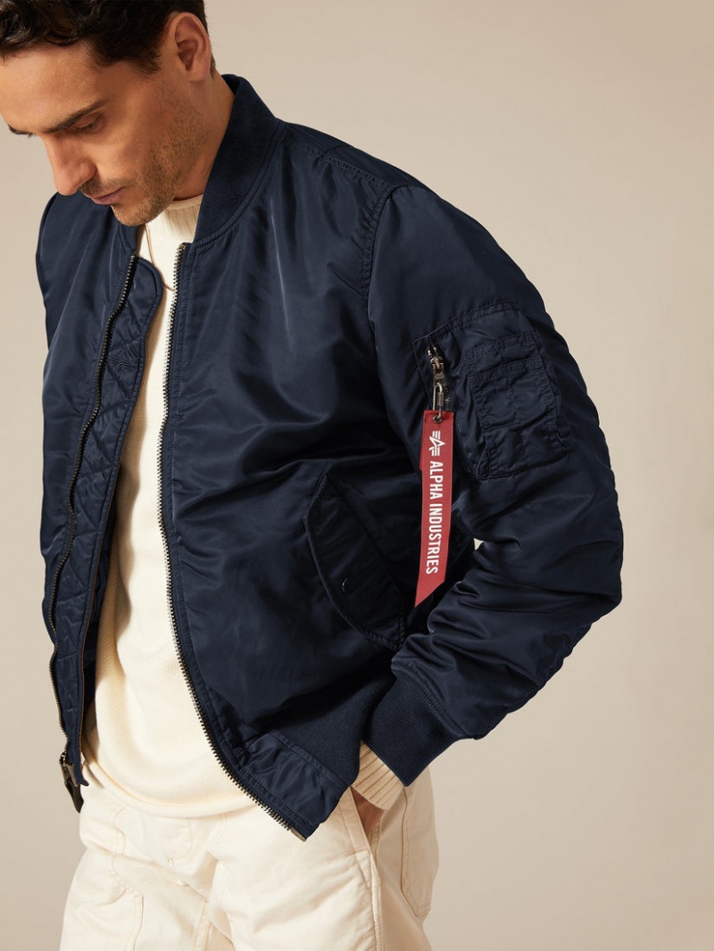 Chaqueta De Bombardero Alpha Industries Ma-1 Battlewash Hombre Azules | 651782-WKS