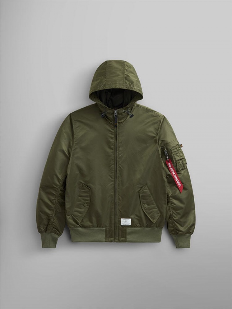 Chaqueta De Bombardero Alpha Industries L-2b Encapuchado Gen Ii Hombre Verdes | 708193-DTY