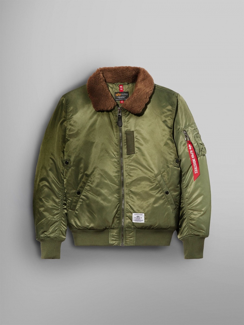 Chaqueta De Bombardero Alpha Industries B-15 Mod Hombre Verde Oliva | 731465-TNJ