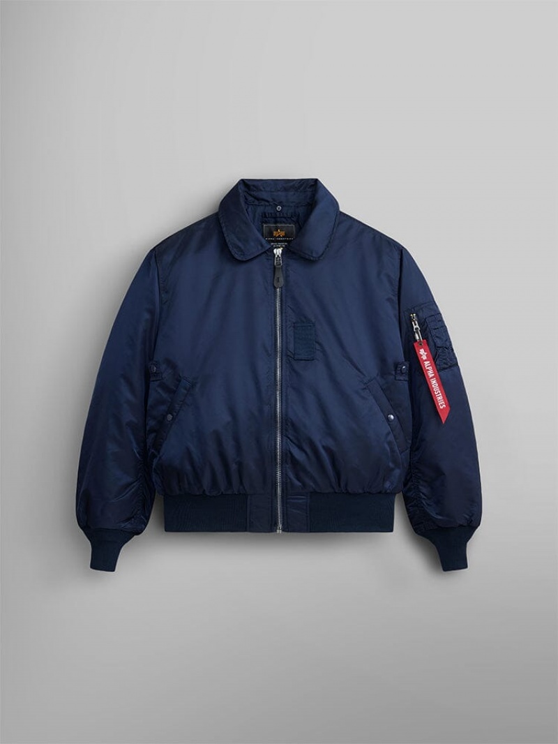 Chaqueta De Bombardero Alpha Industries B-15 (HERITAGE) Hombre Azules | 901723-QZO