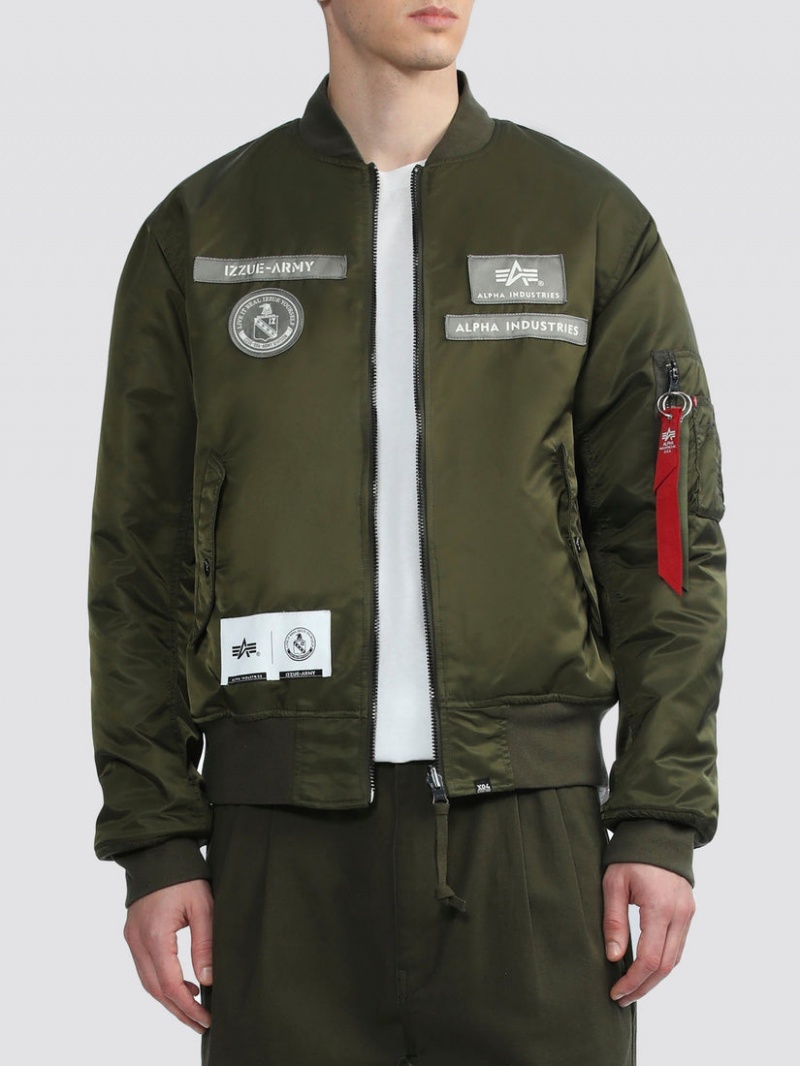 Chaqueta De Bombardero Alpha Industries Alpha X Izzue Ma-1 Hombre Verde Oliva | 109647-NIX