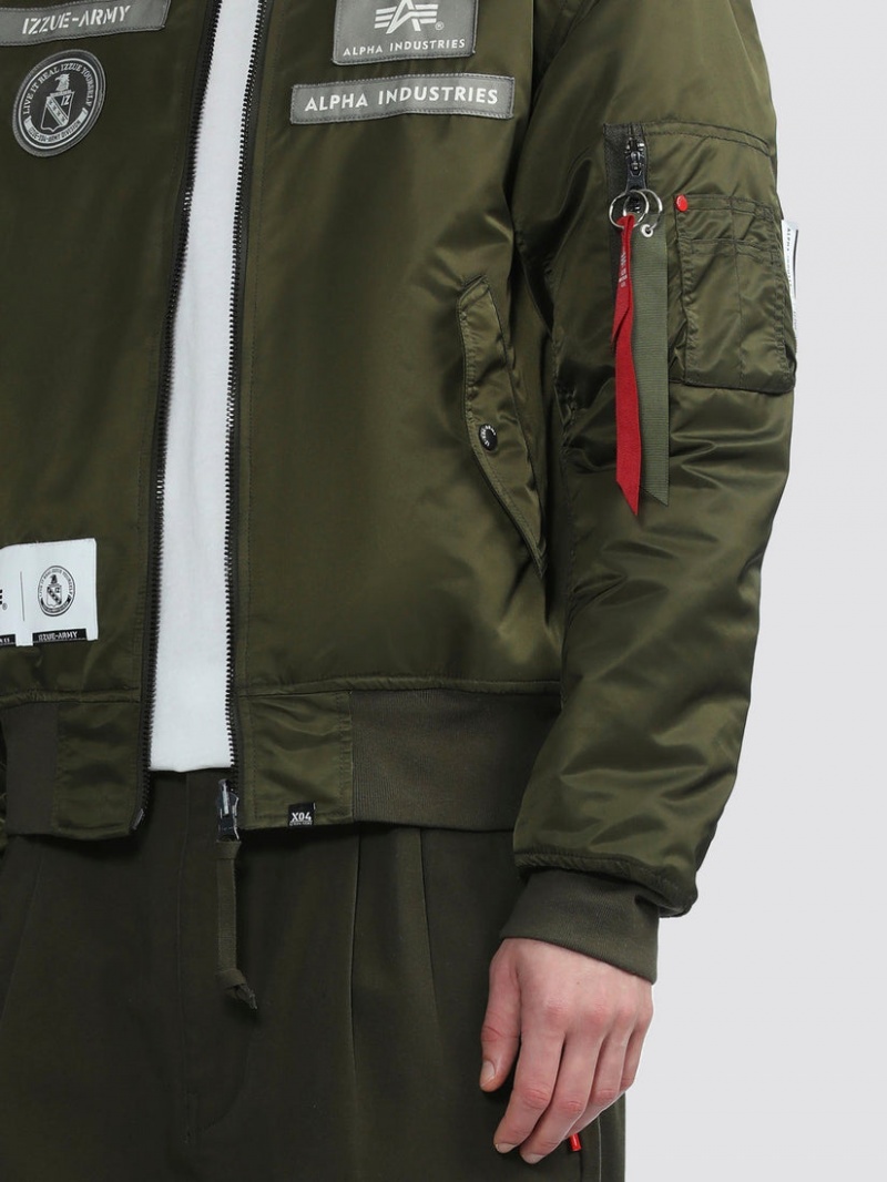 Chaqueta De Bombardero Alpha Industries Alpha X Izzue Ma-1 Hombre Verde Oliva | 109647-NIX