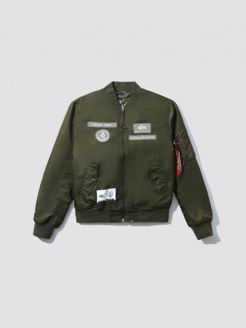 Chaqueta De Bombardero Alpha Industries Alpha X Izzue Ma-1 Hombre Verde Oliva | 109647-NIX