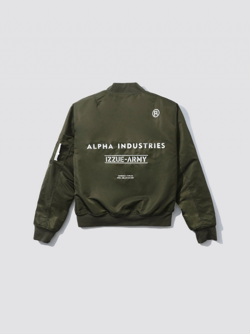 Chaqueta De Bombardero Alpha Industries Alpha X Izzue Ma-1 Hombre Verde Oliva | 109647-NIX