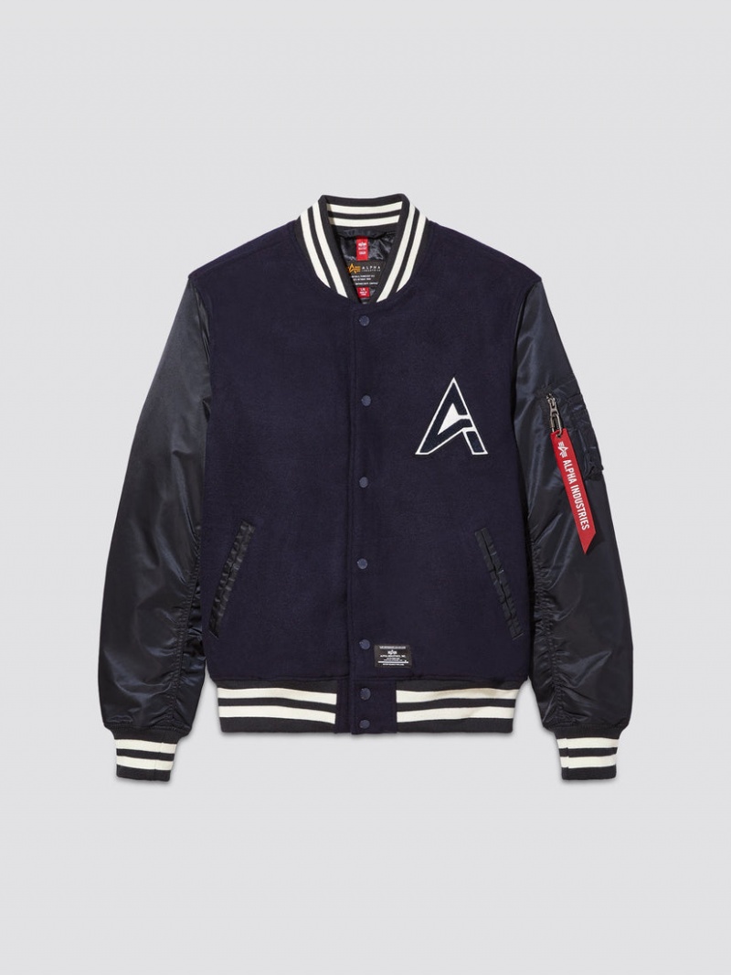 Chaqueta De Bombardero Alpha Industries Ma-1 Lana Varsity W Mujer Azules | 619285-WFD