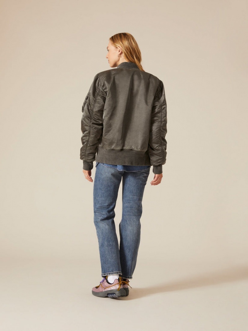 Chaqueta De Bombardero Alpha Industries Ma-1 Battlewash Mujer Plateados | 693052-ZKD