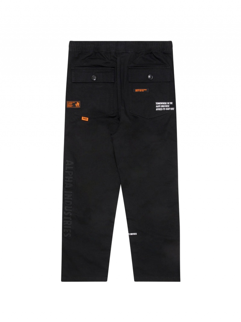 Pantalon Alpha Industries Aape X Alpha Fatigues Hombre Negros | 415369-JUT