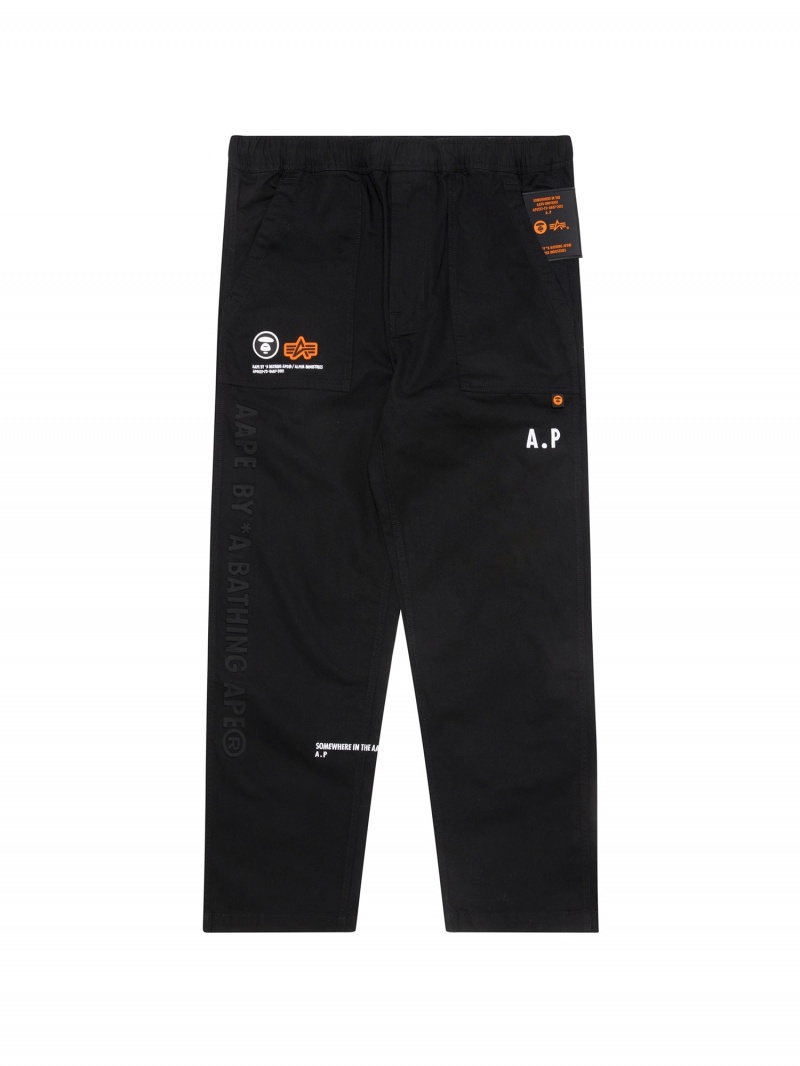 Pantalon Alpha Industries Aape X Alpha Fatigues Hombre Negros | 415369-JUT