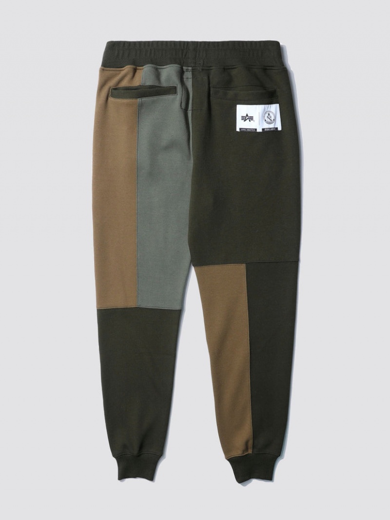 Pantalon Alpha Industries Alpha X Izzue Patchwork Bottom Hombre Verde Oliva | 420613-ITO