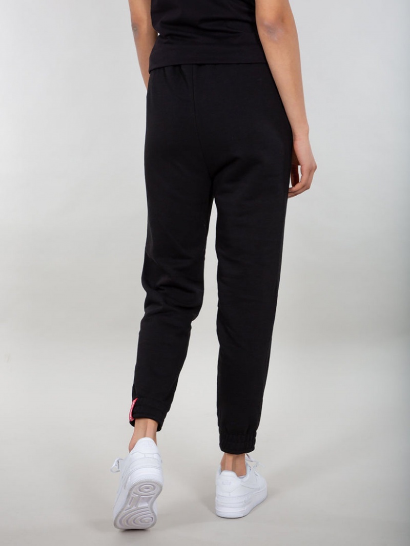 Pantalon Alpha Industries Basic Jogger Small Logo W Mujer Negros | 018524-ECJ