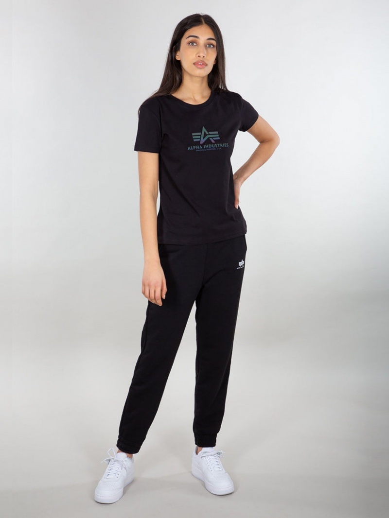 Pantalon Alpha Industries Basic Jogger Small Logo W Mujer Negros | 018524-ECJ