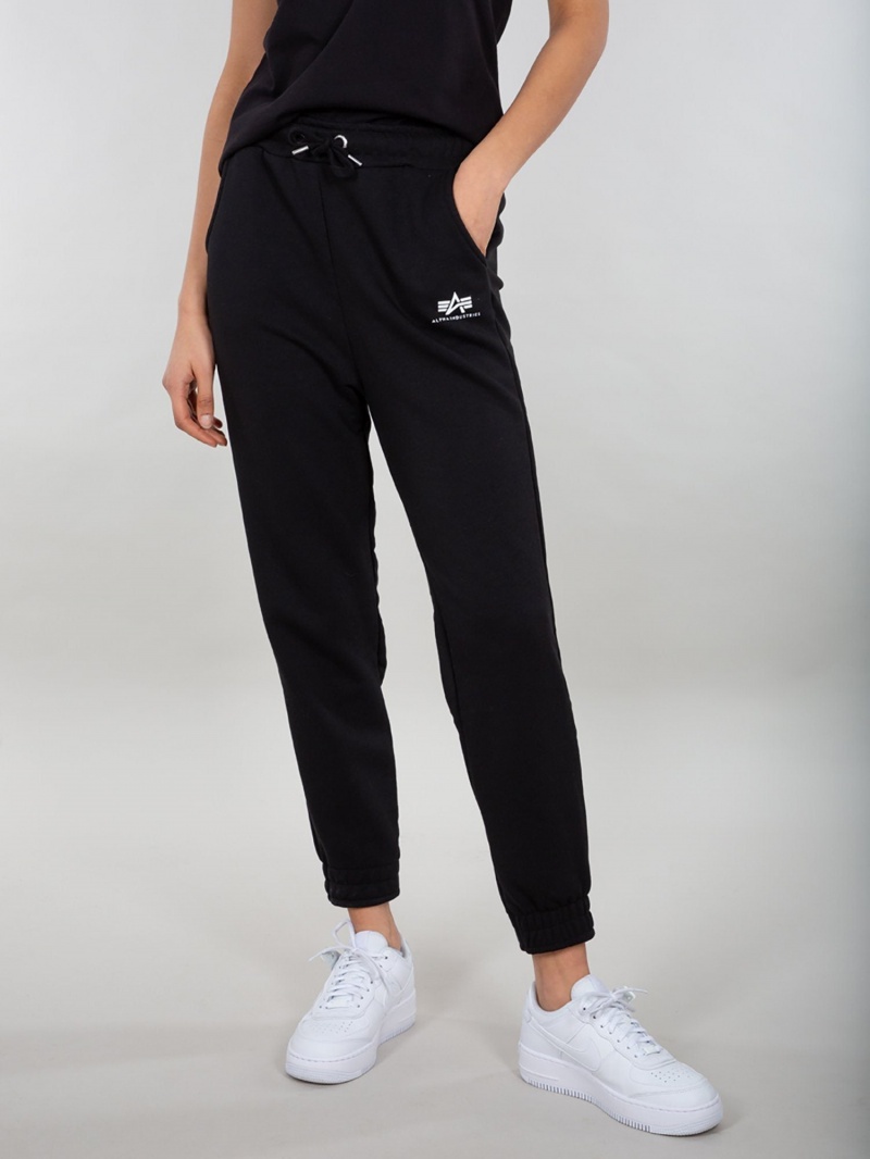 Pantalon Alpha Industries Basic Jogger Small Logo W Mujer Negros | 018524-ECJ