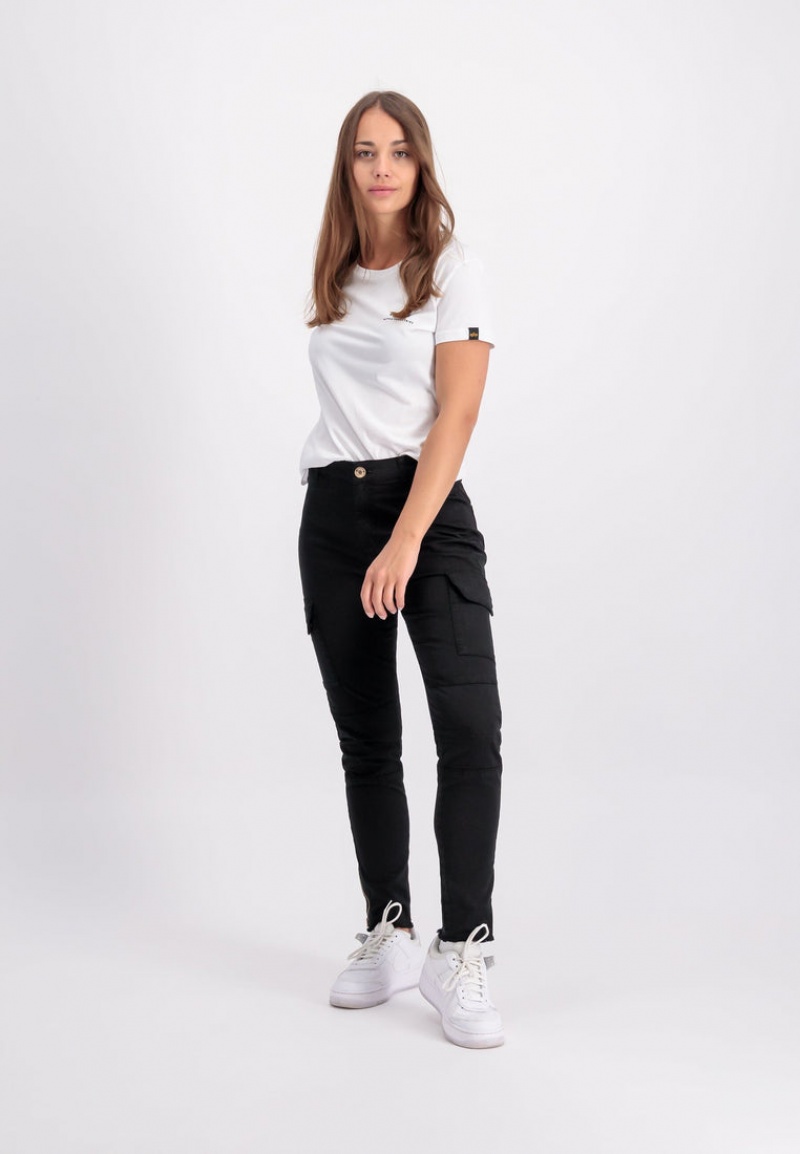 Pantalon Alpha Industries Cargo Zip W Mujer Negros | 590432-FUO