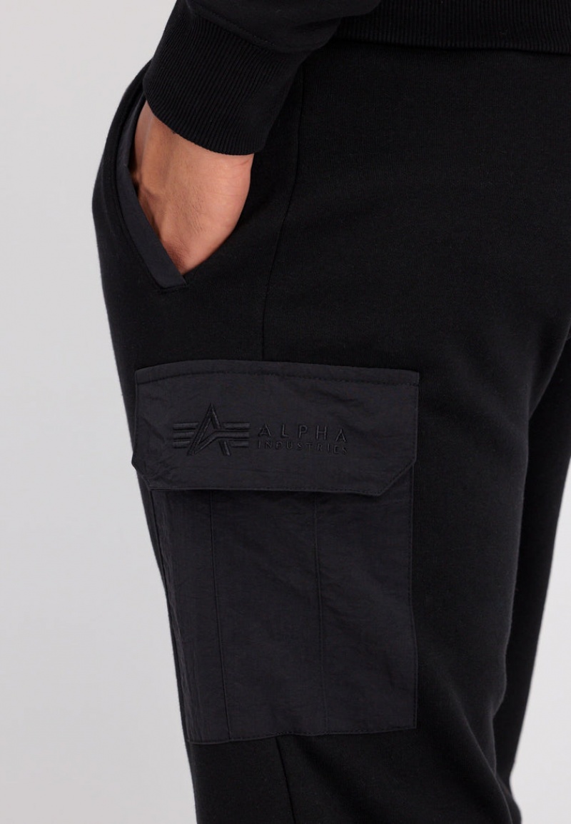 Pantalon Alpha Industries Sweat Nylon Cargo Jogger Hombre Negros | 213568-GWY