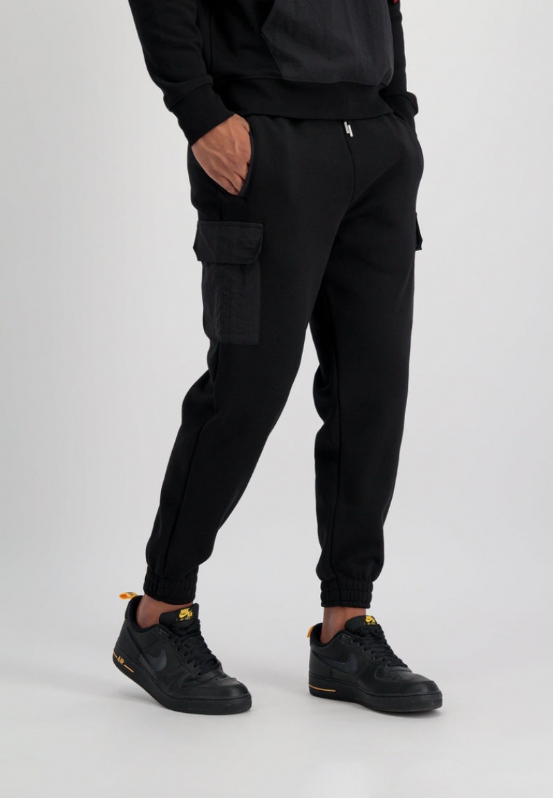 Pantalon Alpha Industries Sweat Nylon Cargo Jogger Hombre Negros | 213568-GWY