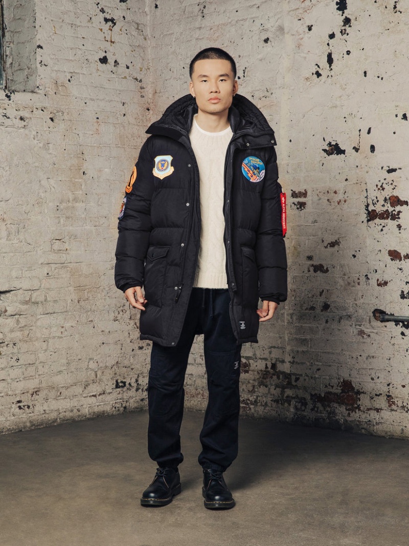 Parka Alpha Industries N-3b Squadron Acolchado Hombre Negros | 716902-JZU