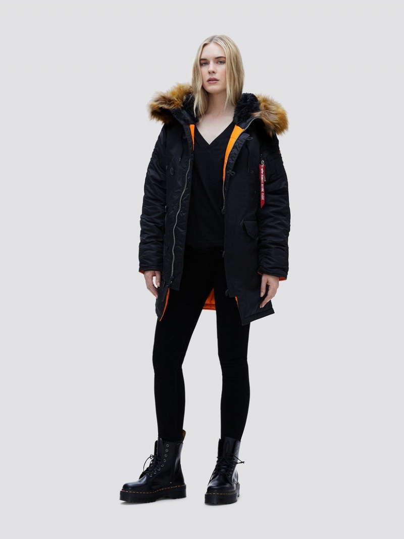 Parka Alpha Industries N-3b W Mujer Negros | 492075-PLW