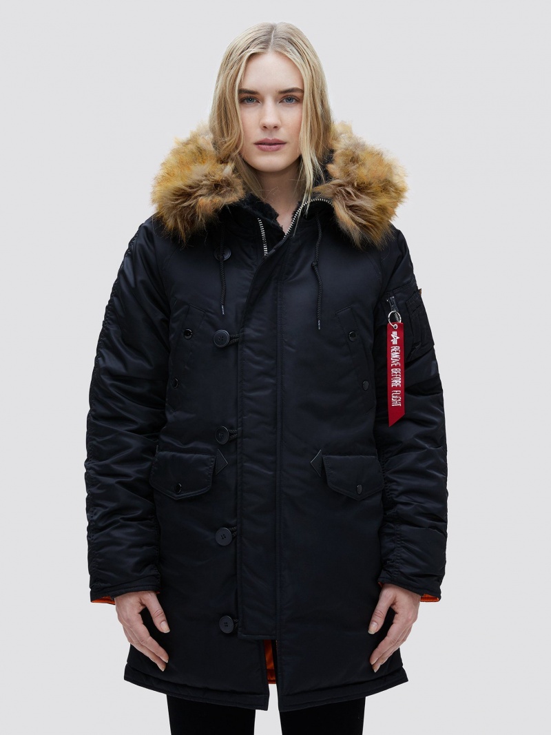 Parka Alpha Industries N-3b W Mujer Negros | 492075-PLW